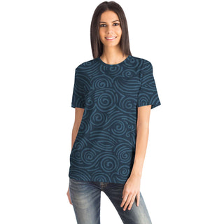 Waves and Spirals - Blue | Unisex T-Shirt | Mandalazed