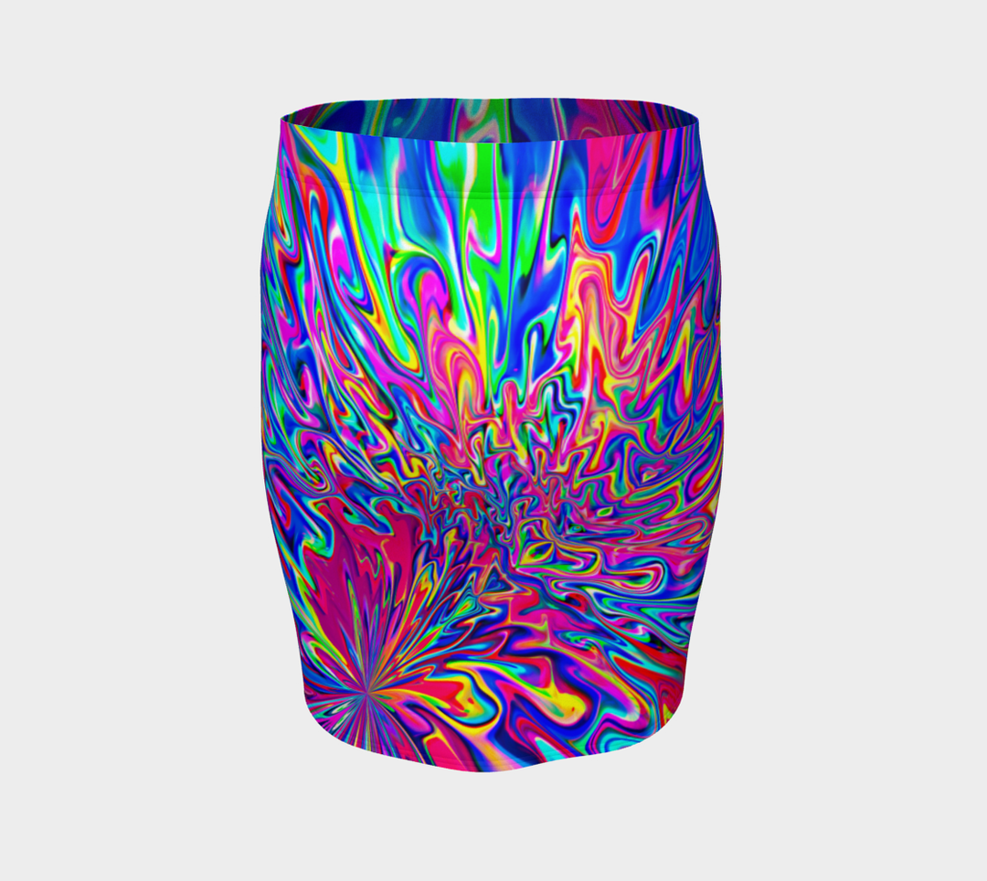 SONIC BLOOMING FITTED SKIRT | PSYCHEDELIC POUR HOUSE