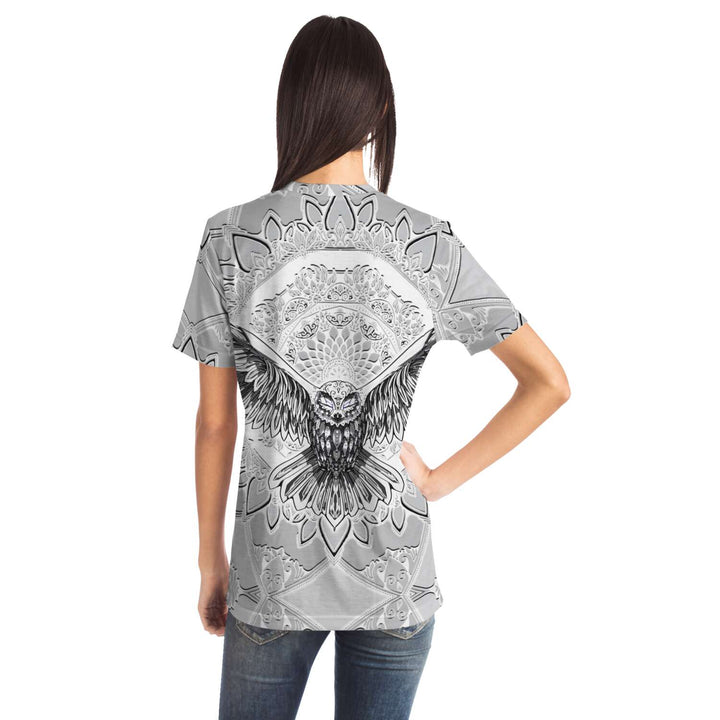 Flying Owl Spirit - Grey | Unisex T-Shirt | Mandalazed