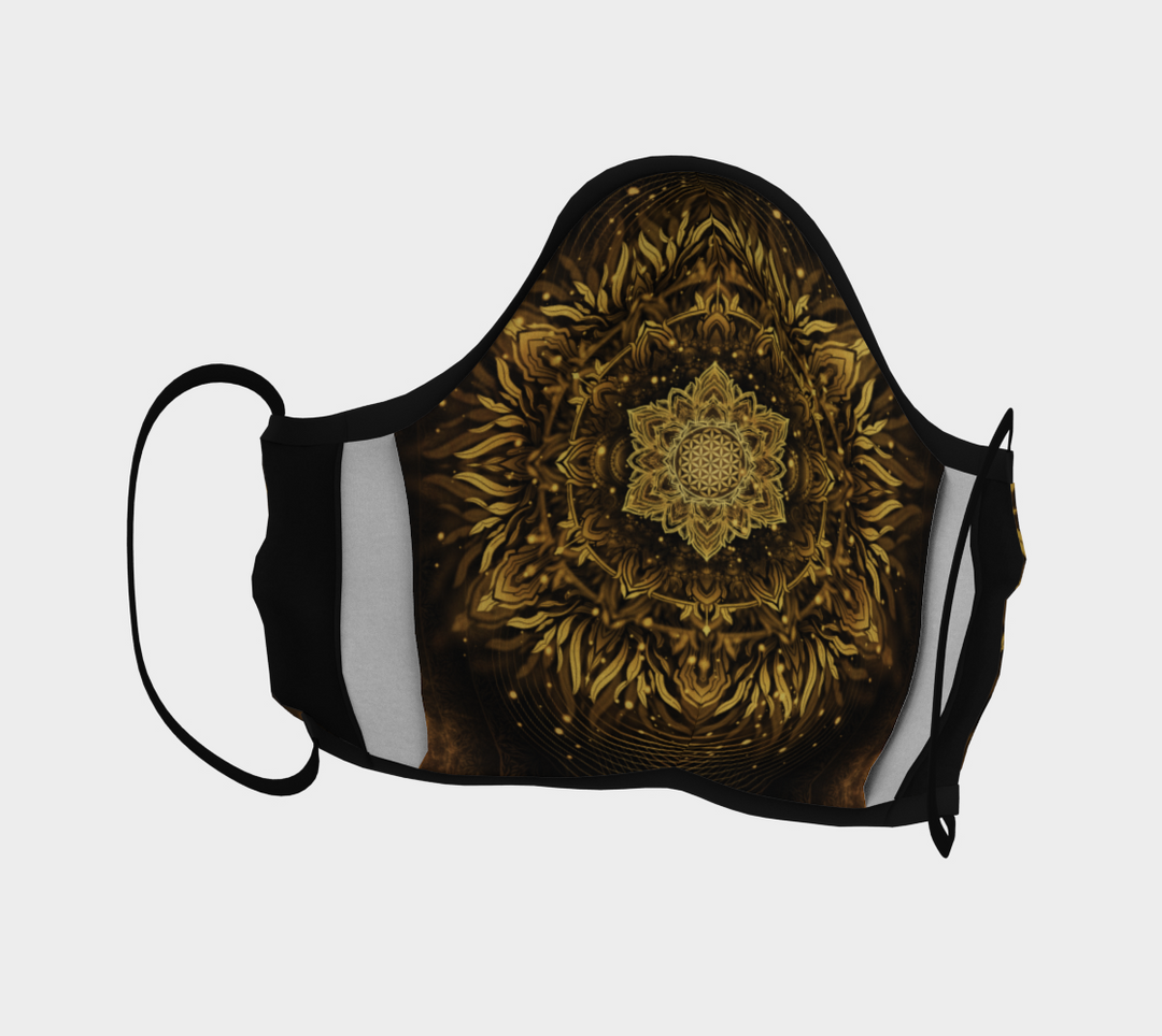 Aligned Flower - Golden | Face Mask | Yantrart Design