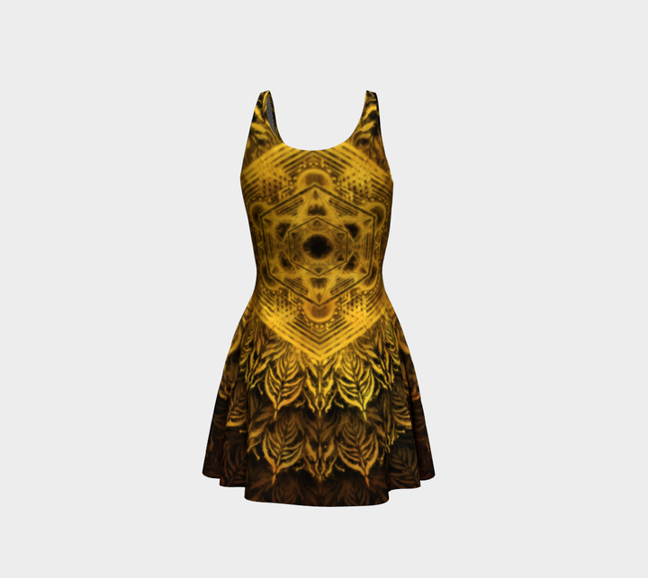 Golden Metatronic | Flare Dress | Yantrart Design