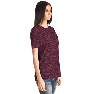 Waves and Spirals - Red | Unisex T-Shirt | Mandalazed