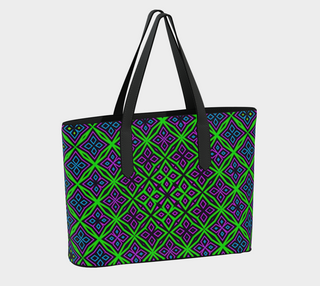 GREEN PATTERN VEGAN LEATHER TOTE BAG | CAMERON GRAY