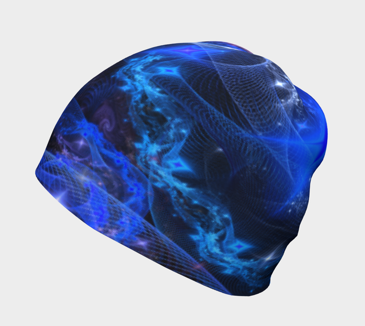 Blue Fractal Cosmos | Beanie | Yantrart Design