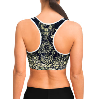 Geometric Gold | Sports Bra | Mil Et Une