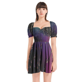 Acid Rain | Puff Sleeve Short Dress | Austin Blake