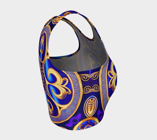 GOLD AND BLUE EMBLEM CROP TOP | ACIDMATH GUY