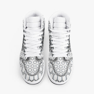 White Hexa | High-Top Leather Sneakers | Psypepper
