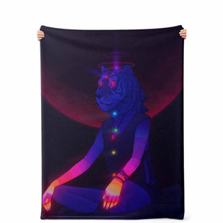 Chakrah Tiger Girl Microfleece Blanket | PHAZED