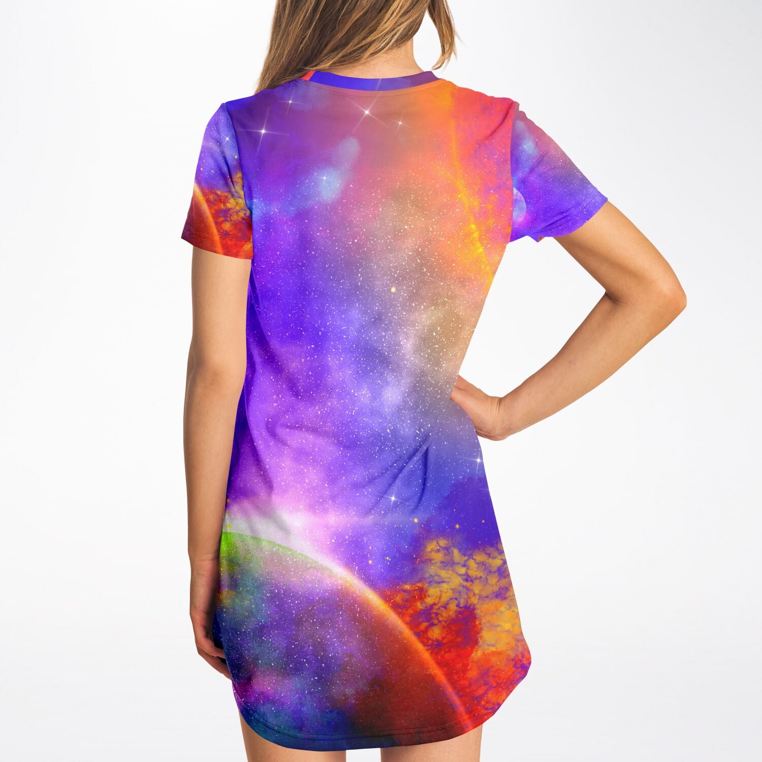 galaxy t shirt dress Crimson Space Outer Space Nebula Galaxy T-Shirt Dress