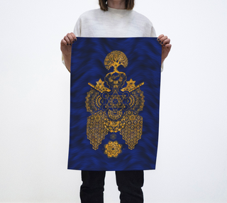 Geometric Blue Gold | Tea Towel | Mil Et Une