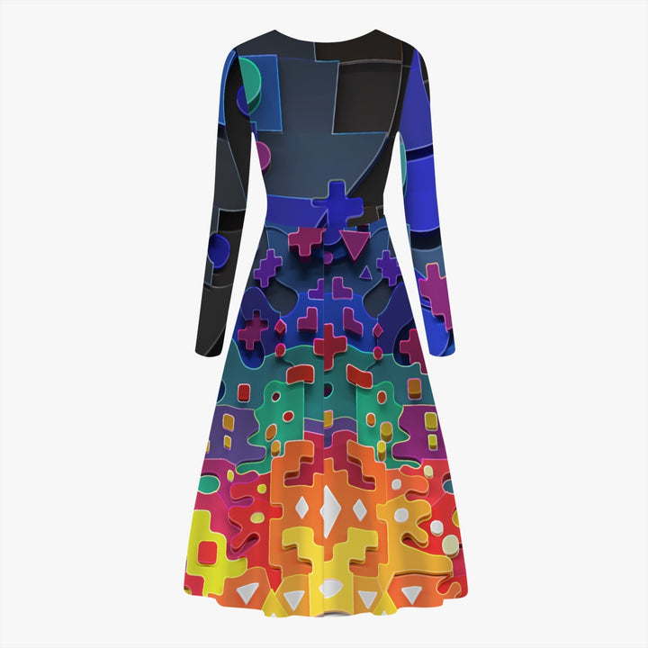 DEEP BAND Women's Long-Sleeve One-piece Dress | TAS Visuals