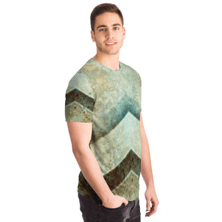 Hexagons and Paint Blobs - Green | Unisex T-Shirt | Mandalazed