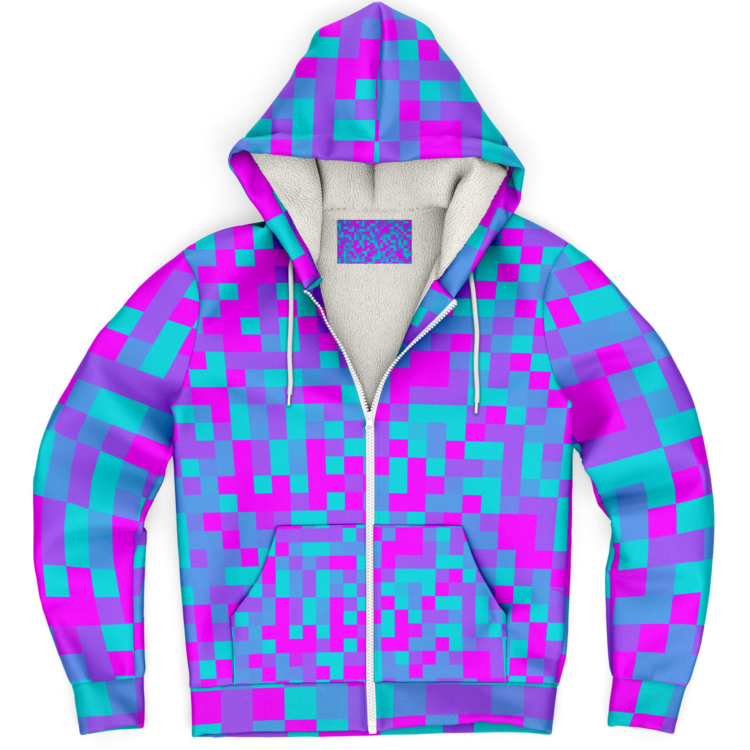 Cyber pixel zip up hoodie | Hubert S