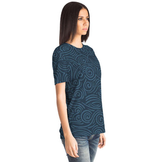 Waves and Spirals - Blue | Unisex T-Shirt | Mandalazed