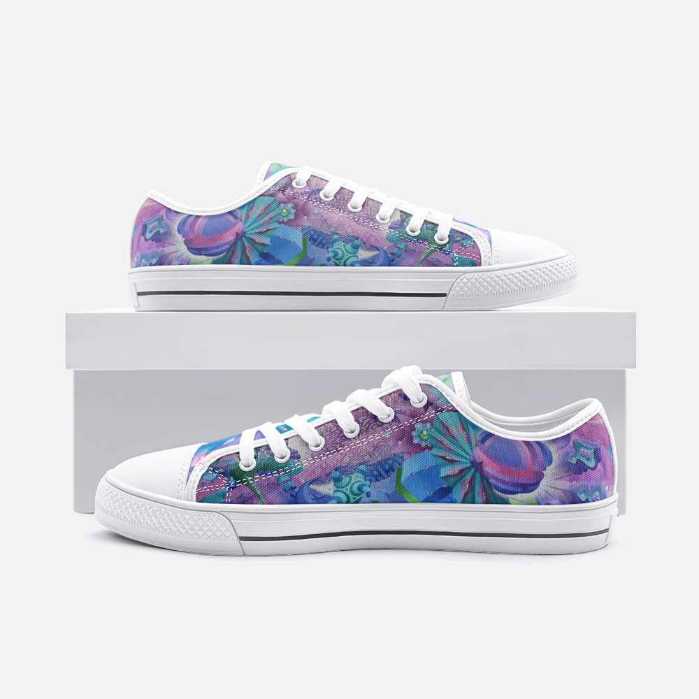 Wormhole Travelers | Unisex Low Top Canvas Shoes | Dylan Thomas Brooks