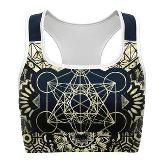 Geometric Gold | Sports Bra | Mil Et Une