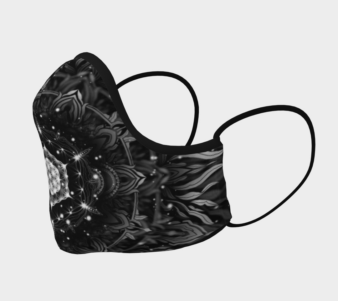 Aligned Flower - Black | Face Mask | Yantrart Design