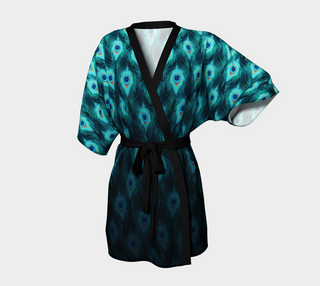Trippy Peacock Feathers | Kimono Robe | Mandalazed