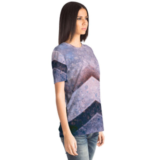 Hexagons and Paint Blobs - Purple | Unisex T-Shirt | Mandalazed