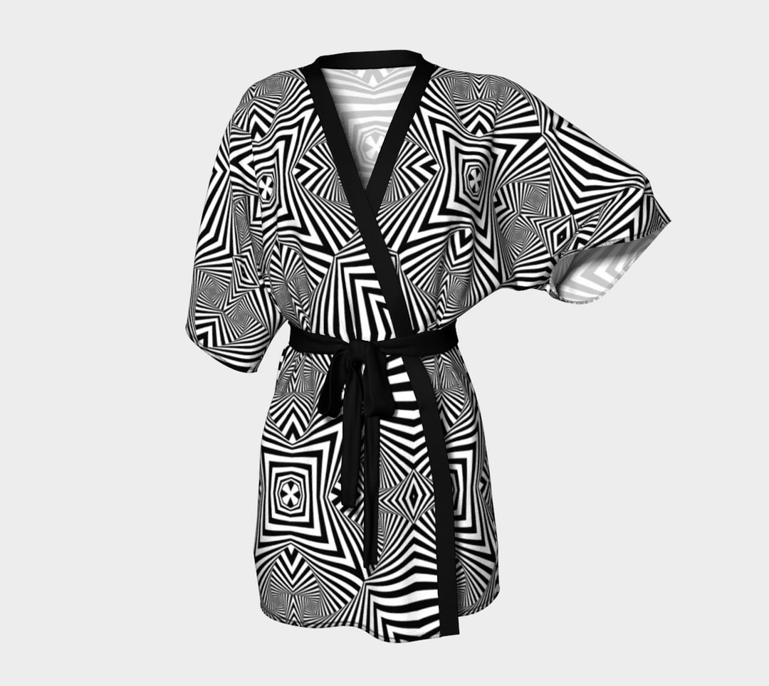 Closed eye visual kimono robe | Hubert S