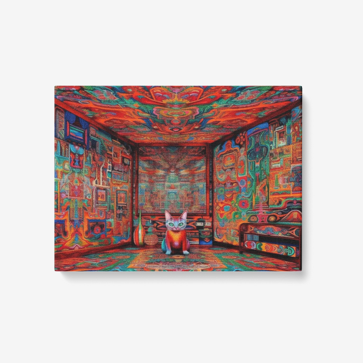 KITTY ROOM Canvas Wall Art- Framed Ready to Hang 24"x18" | LACHLAN WARDLAW X ACIDMATH AI