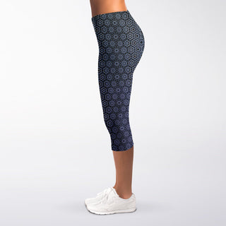Hex black | Capri Leggings | Psypepper