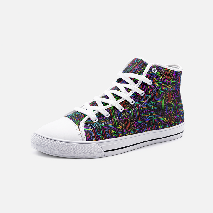 Prismatic Overlay | Unisex High Top Canvas Shoes | Hakan Hisim