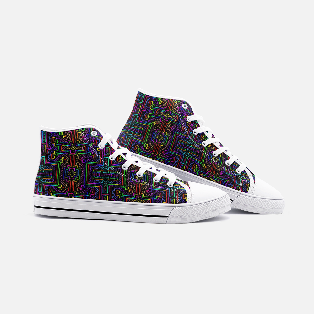 Prismatic Overlay | Unisex High Top Canvas Shoes | Hakan Hisim