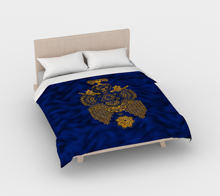 Gold Geometric Blue | Cotton Duvet Cover | Mil Et Une