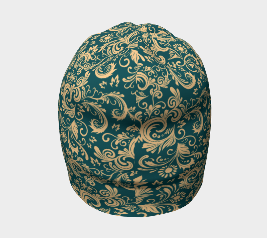 Oriental Floral Pattern - Emerald | Beanie | Mandalazed