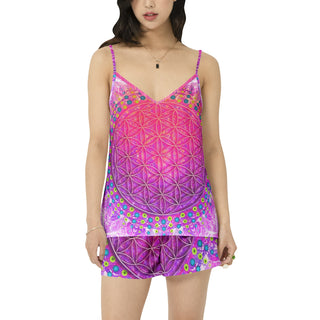 Cameron Gray | Flower Of Life | Cami Top and Short Pajama Set