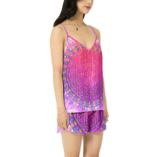 Cameron Gray | Flower Of Life | Cami Top and Short Pajama Set