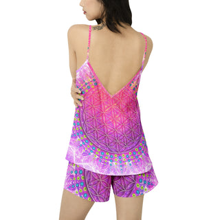Cameron Gray | Flower Of Life | Cami Top and Short Pajama Set