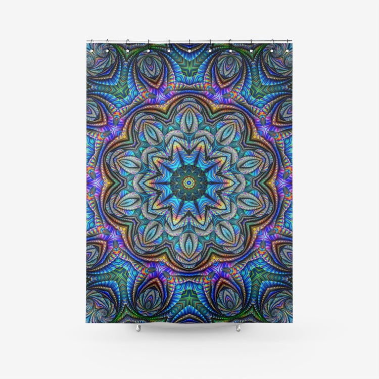 PSYCHEDELIC SYMPHONY | Textured Fabric Shower Curtain Printed Bathroom Curtains | IMRAN