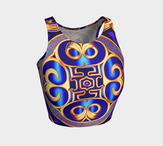 GOLD AND BLUE EMBLEM CROP TOP | ACIDMATH GUY