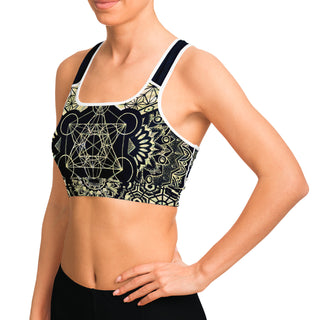 Geometric Gold | Sports Bra | Mil Et Une