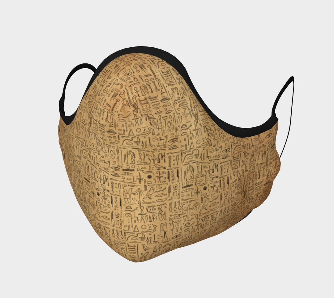Egyptian Glyphs - Papyrus | Face Mask | Yantrart Design