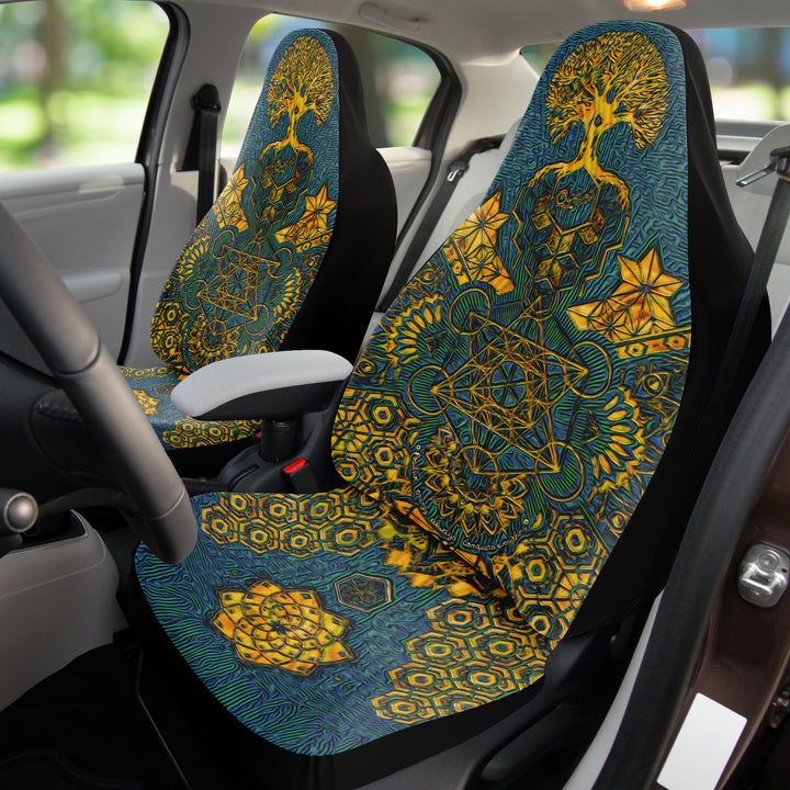 Geometric Gold Green | Seat Covers | Mil Et Une