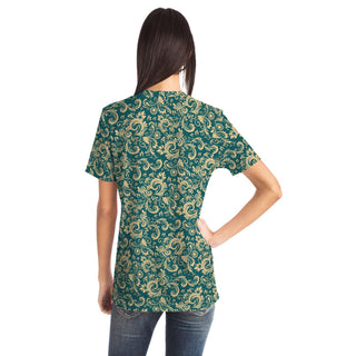 Oriental Floral Pattern - Emerald | Unisex T-Shirt | Mandalazed