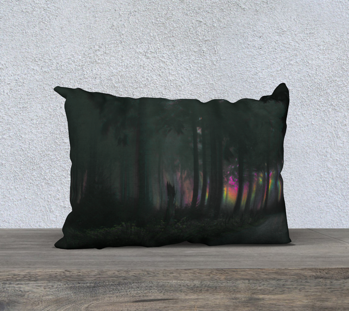 illuminated away in the forest | 20"x14" Pillow Case | Hubert S
