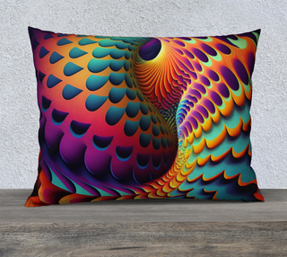SWIRLY 26 " x 20 " PILLOW CASE | ACIDMATH AI