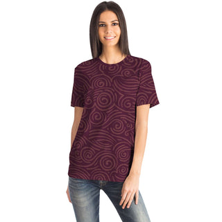 Waves and Spirals - Red | Unisex T-Shirt | Mandalazed