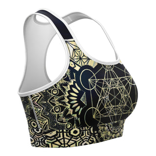 Geometric Gold | Sports Bra | Mil Et Une