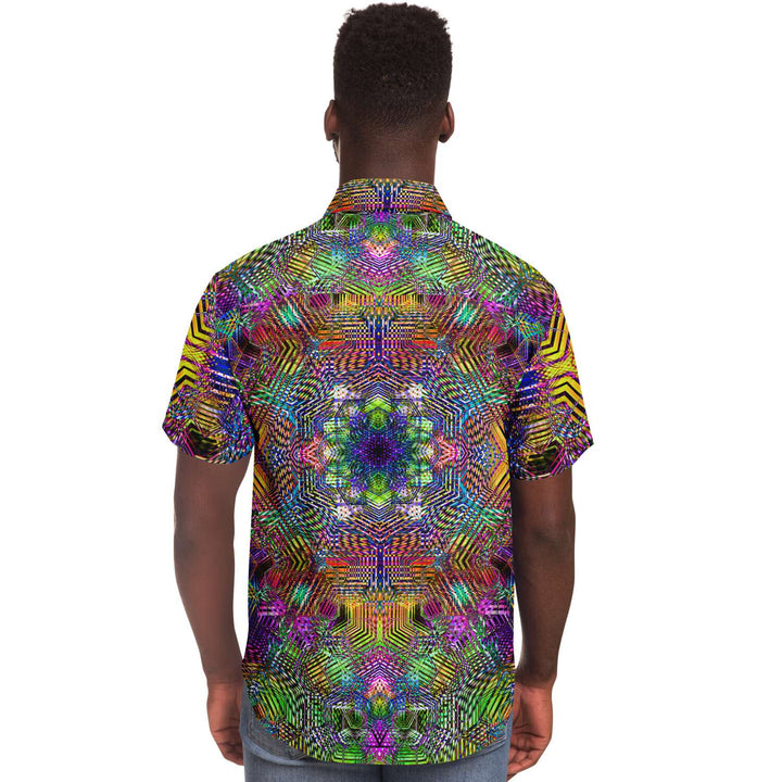 Geometric Madness Button Shirt | yantrart