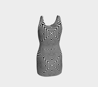 Closed Eye Visuals Bodycon Dress | Hubert S