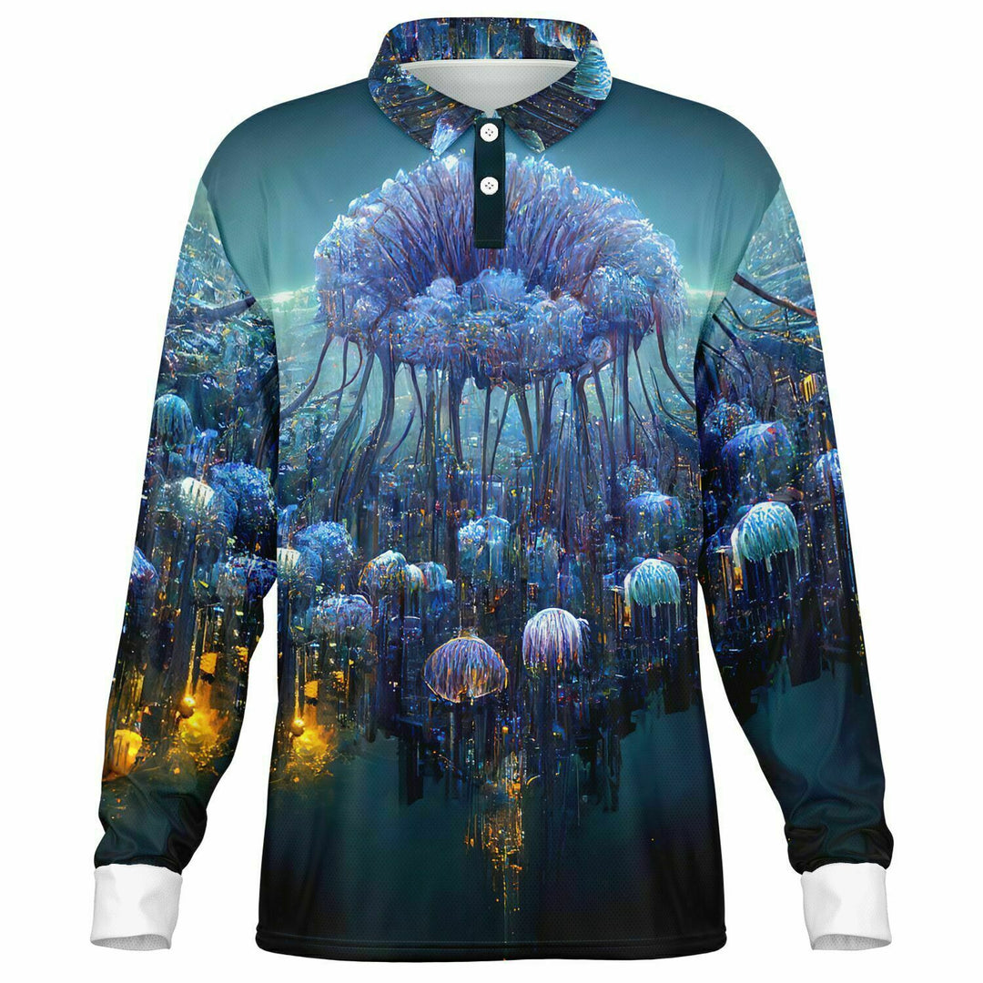 Jellypunk City Longsleeve Polo Shirt | Michael Garfield