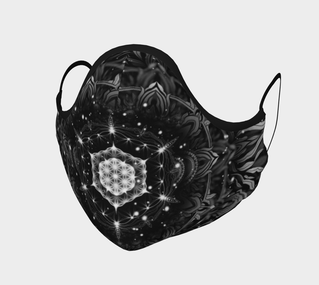 Aligned Flower - Black | Face Mask | Yantrart Design