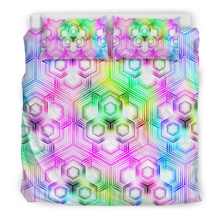 Psychedelic Hexagon Pattern | Bedding Set | Yantrart Design