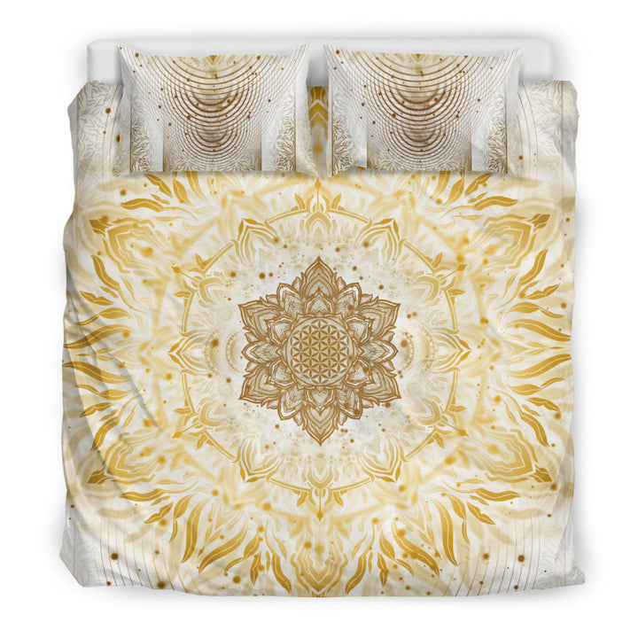 Aligned Flower - White  | Bedding Set | Yantrart Design